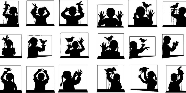 Silhouette Hand Gestures and Bird Shadow Play Sequence.