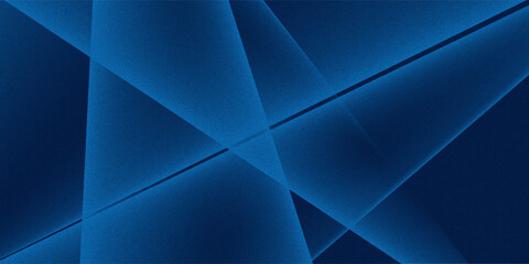 Fototapeta premium Black dark navy blue silver abstract pattern background. Geometric shape. Line triangle angle fold polygon diamond 3D. Color gradient ombre. Rough grain noise. Light shadow. Matte shimmer. Minimum.