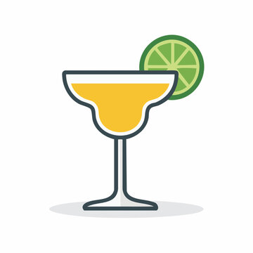 Margarita cocktail with lime slice icon