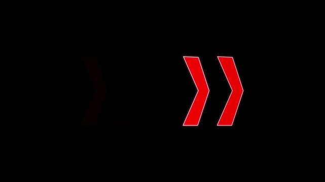 Right-directional arrow loop animation. Animated arrows for the overlay video layer. arrow icon concept animation