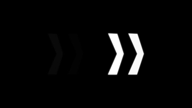 Right-directional arrow loop animation. Animated arrows for the overlay video layer. arrow icon concept animation