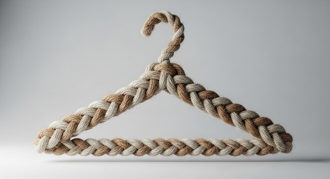 Braided Rope Clothes Hanger - Natural Fiber Laundry Accessory