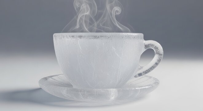 Iced Coffee Cup with Steam