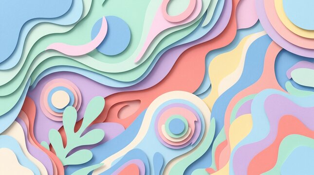 Paper Cut Layered Abstract Background