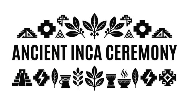 Ancient Inca Ceremony Symbols and Icons Vector Art