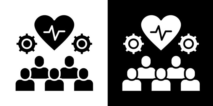 Self-Regulation  Icon Set White Glyph Style Collection