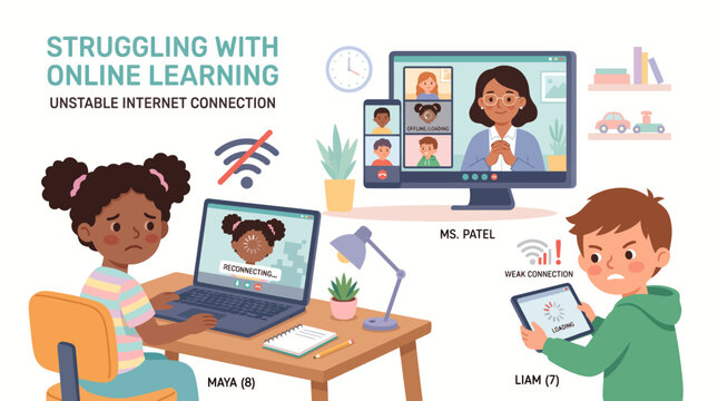 Struggling with online learning due to unstable internet connection and digital challenges faced by students