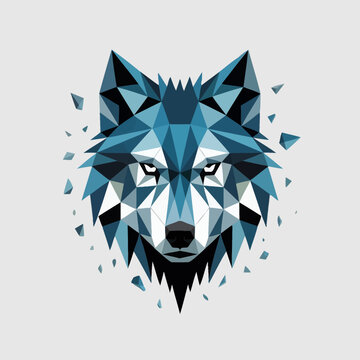 Geometric Wolf Head Illustration Design.