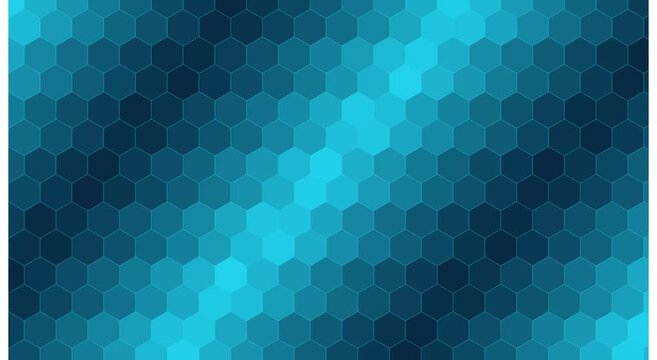 Blue hexagon abstract motion background, digital tech animation