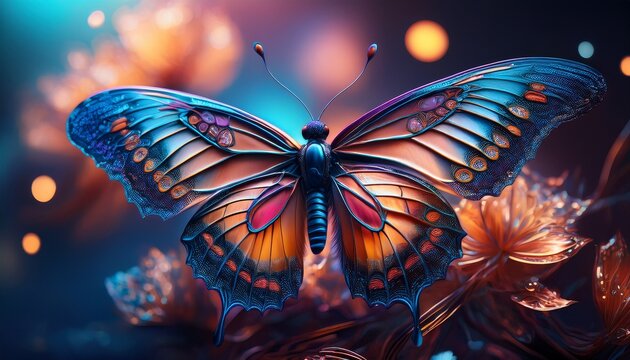 a vibrant butterfly with intricate wings