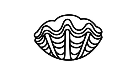 Line Art Clam Shell Icon © Muh