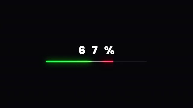 Modern dual color loading bar animation with percentage counter