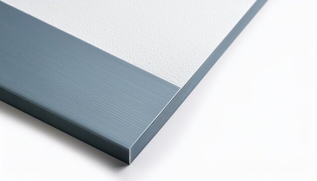 close up of the corner of a mounted print on white foam board edge and texture