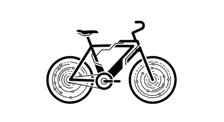 Fototapeta premium Modern electric bicycle vector icon. E-bike illustration representing sustainable urban transport, technology, and eco-friendly mobility.