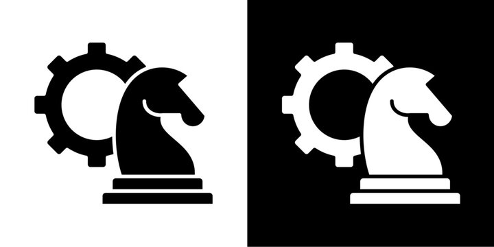 Strategy Execution  Icon Set White Glyph Style Collection