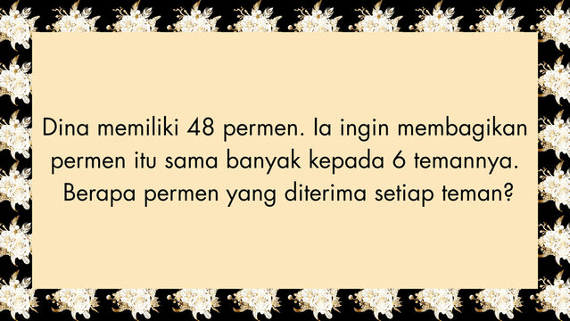 Word problem about sharing candies equally among friends, calculating the number of candies each friend receives