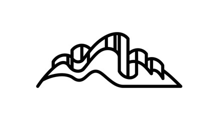 Roller coaster silhouette, extreme park attraction, fun ride, entertainment, vector icon © SyeilavinaIsna
