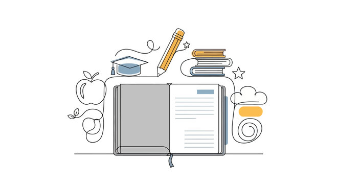 Education and Learning Line Art Illustration