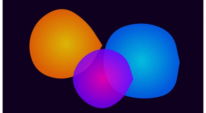 Abstract gradient circles motion background, with animation