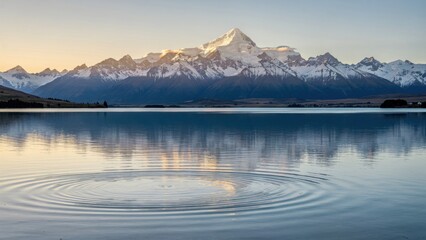 Fototapeta premium Mountain Reflection in Calm Lake at Dawn