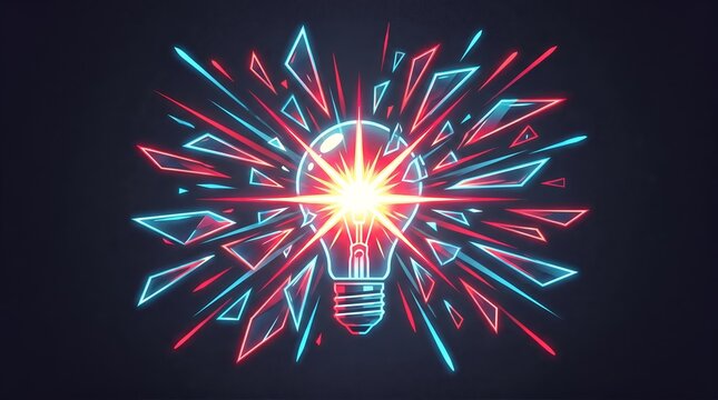Bright Idea Explosion Concept Illustration - Futuristic Innovation