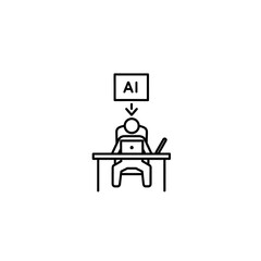 Fototapeta premium Artificial intelligence assisting human users concept icon