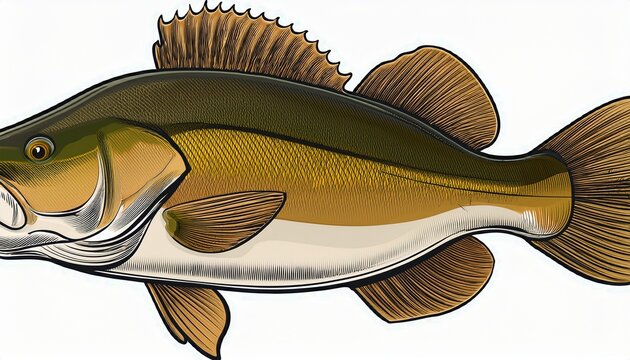 largemouth bass bass fish largemouth bass fish isolated on white background