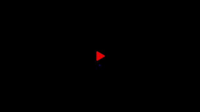 Play button icon rendered in a vibrant red color sits centered against a deep black background providing a simple visual element for user interface design projects that require clear digital.