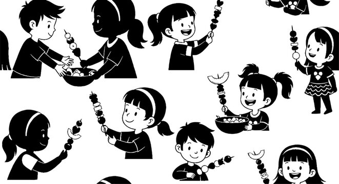Playful children holding hands in joyful circle dance.