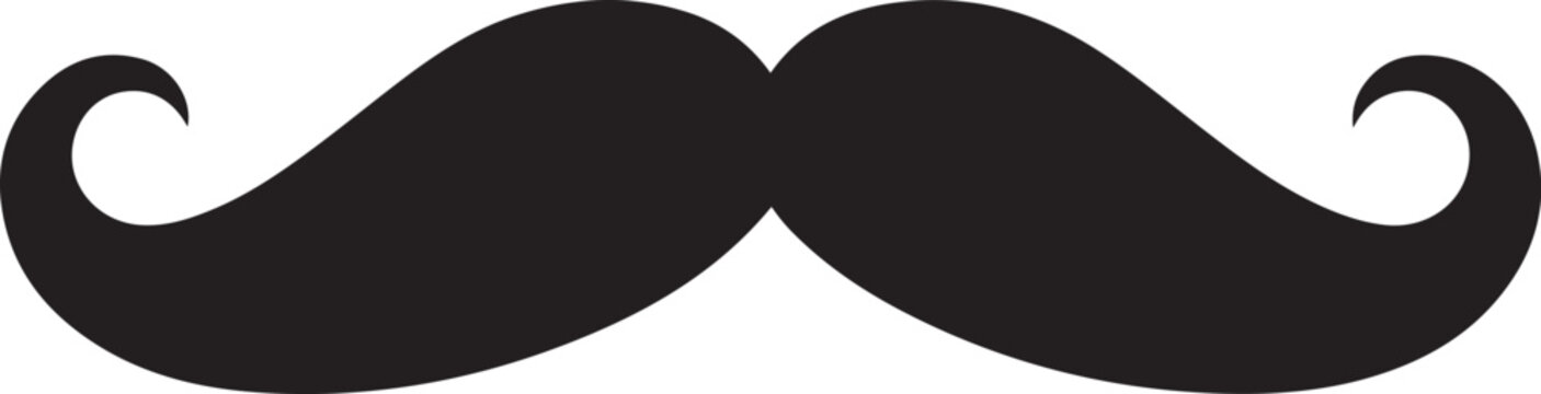 Black mustache silhouette classic facial hair design element