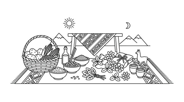 Andean Harvest Offerings: Traditional Peruvian Food, Crafts, and Nature
