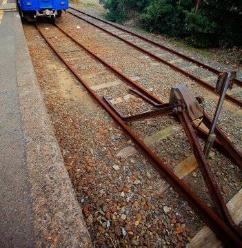 Train Stopped at the End of a Local Railway Line