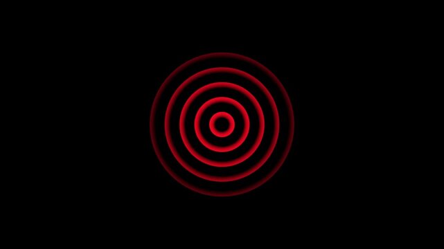 spiral radio wave station signal animation on black background. Radio Waves in Circle Form, Radio wave signal and sound wave signal, radar animated.