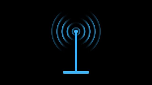 abstract radio waves signal. radio waves spreading. Radio waves wireless signal icon animation. WIFI wireless internet network net connection icon.
