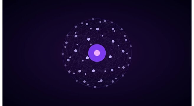 Abstract neural network sphere digital data animation