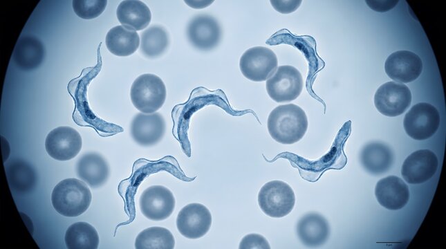 Trypanosoma brucei parasites in human blood