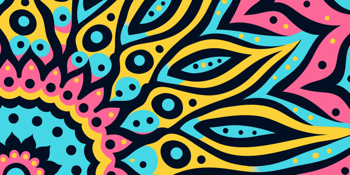 abstract wavy pattern with bold colors and organic shapes