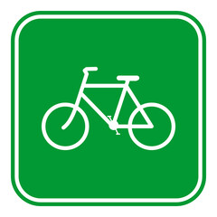 Fototapeta premium Green bicycle icon sign for bike lane and cycling route vector