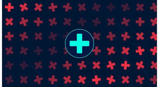 Medical plus sign background, animation with pulsing animation