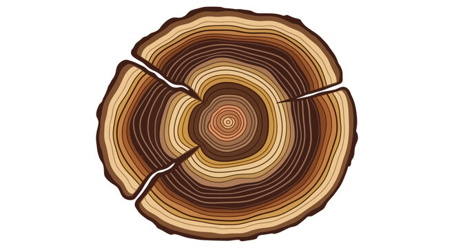 Cross Section of a Tree Trunk with Growth Rings
