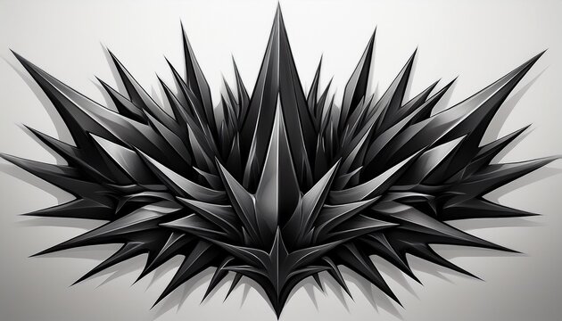 art of abstract pattern of sharp black spikes on white
