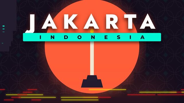 Modern Jakarta Indonesia Title Card Animation for Travel Video Production