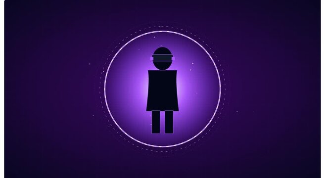 Minimalist human avatar with digital pulse animation