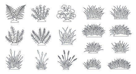 Grass and Plant Icon Set © Naswi