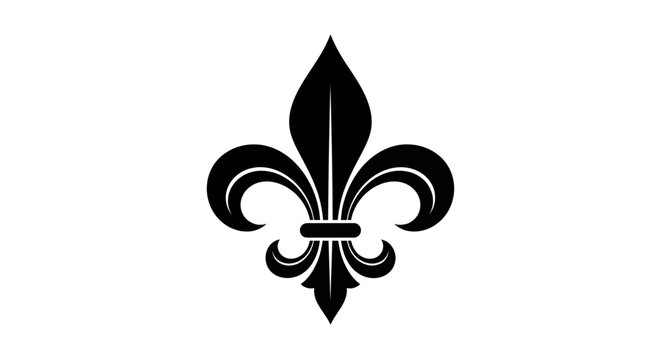 Classic Black Fleur-De-Lis Heraldic Symbol Vector