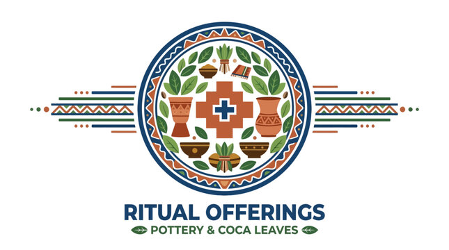 Andean Ritual Offerings: Pottery, Coca Leaves, and Sacred Symbols