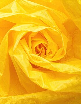 A close-up of a bright, swirled yellow object