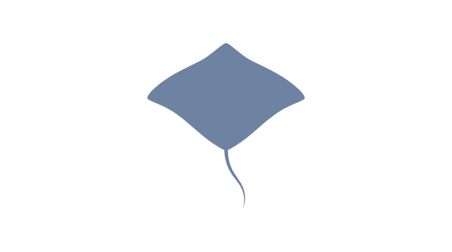 Blue Stingray Illustration Isolated on White Background.