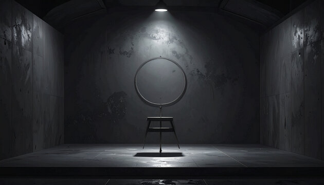 Chair illuminated dark room