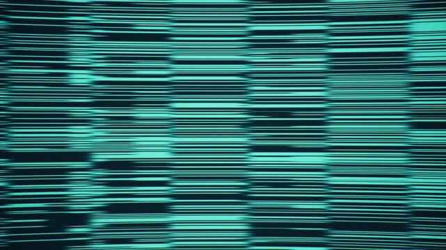 Interference TV Glitch Signal Distortion. Digital Error Animation, TV Screen, Retro Data Distortion, Glitching Effect. Surveillance system screen Non-working malfunction camera Static background.
